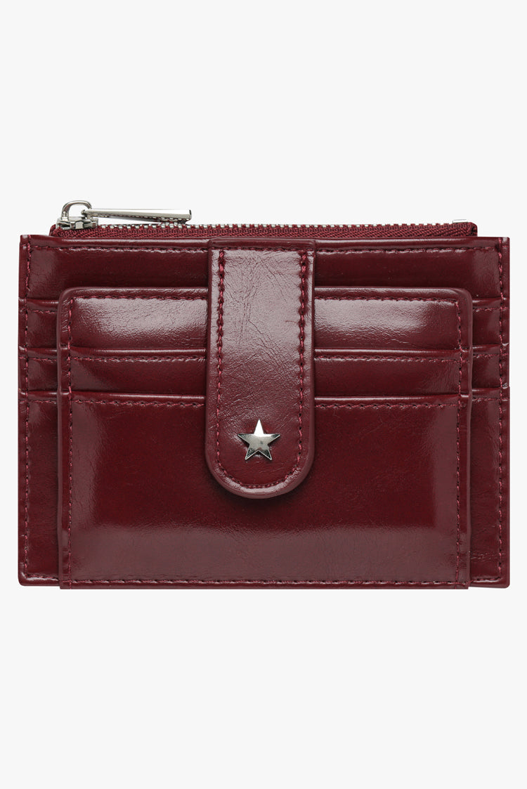 THE DAISY CARD WALLET - BURGUNDY