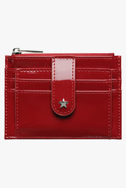THE DAISY CARD WALLET - PATENT CHERRY