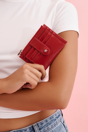 THE DAISY CARD WALLET - PATENT CHERRY