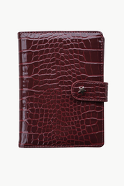 THE SOHO PASSPORT WALLET - BURGUNDY CROC