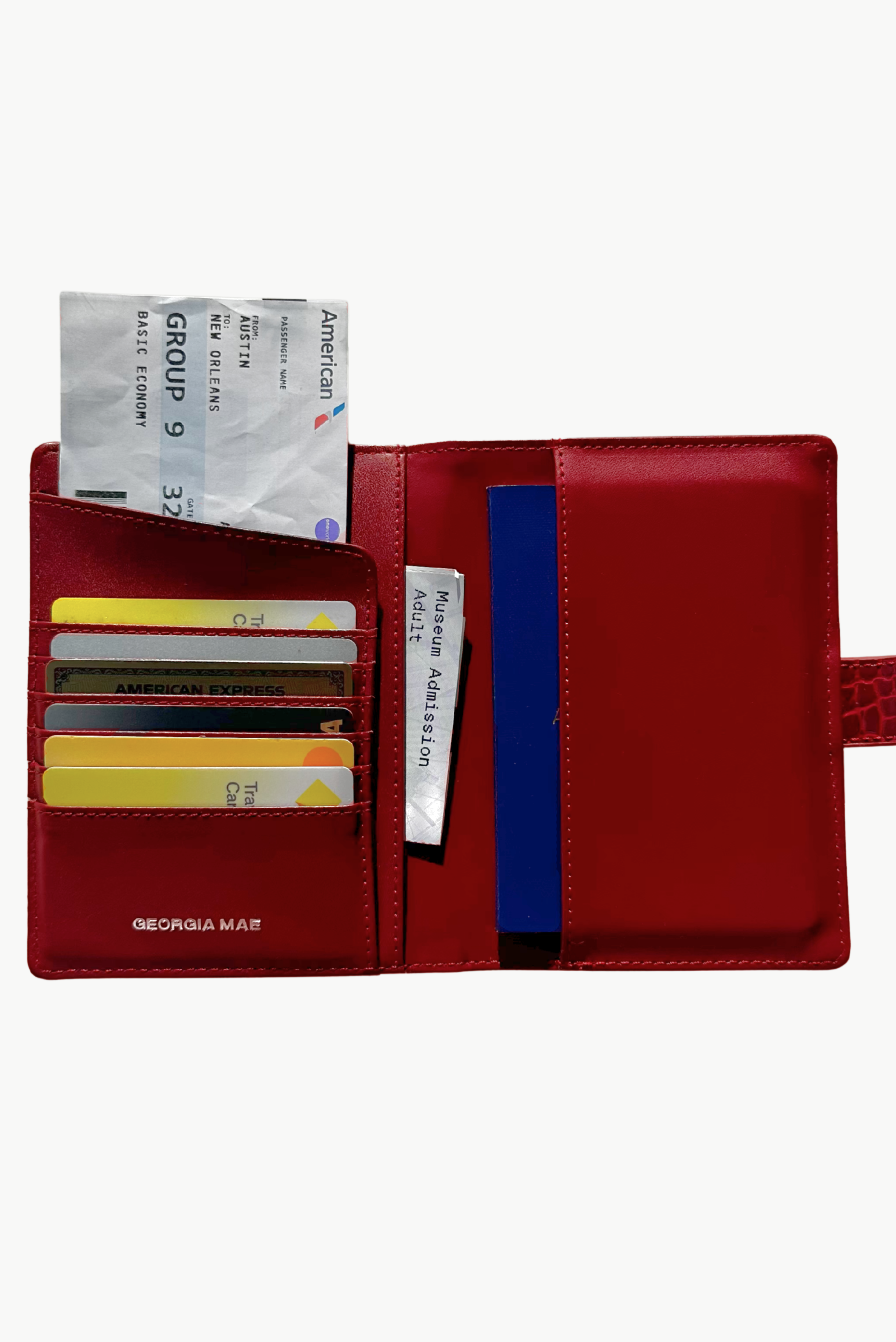 THE SOHO PASSPORT WALLET - CHERRY CROC