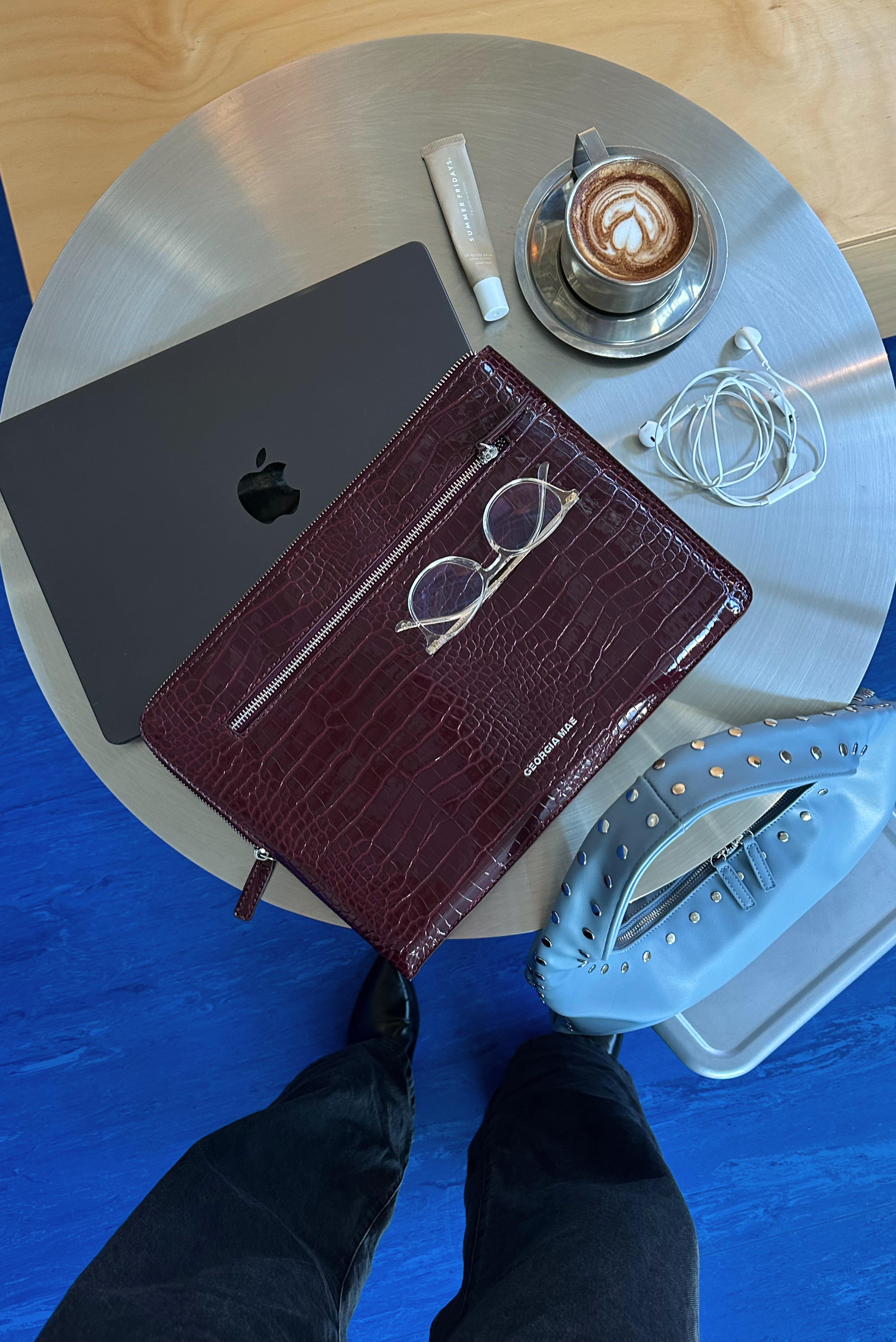 THE ZOE LAPTOP SLEEVE - BURGUNDY CROC