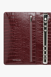 THE MARA PLANNER COVER - BURGUNDY CROC