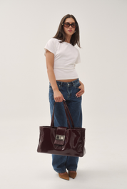The Margot Bag - Patent Burgundy
