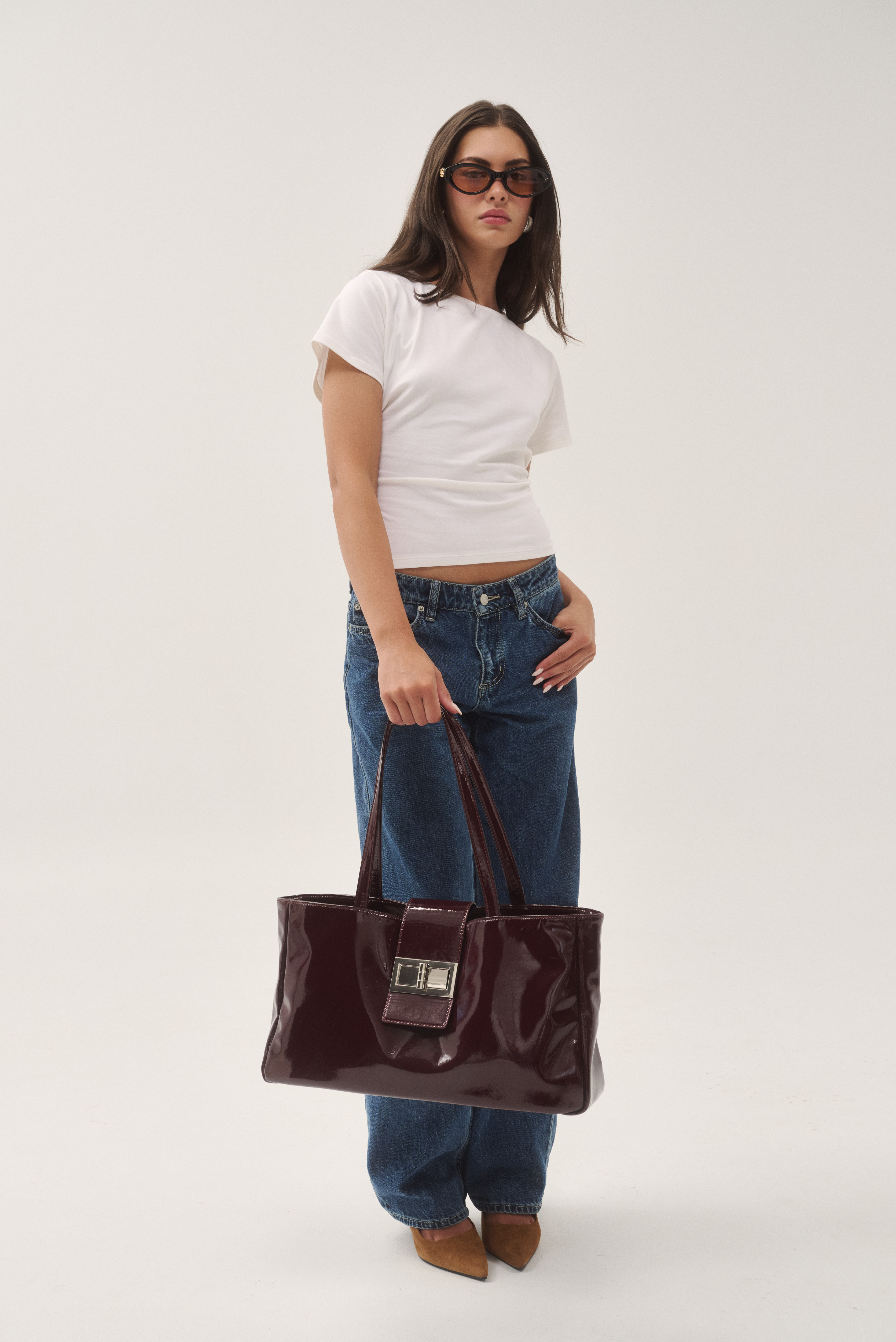 The Margot Bag - Patent Burgundy