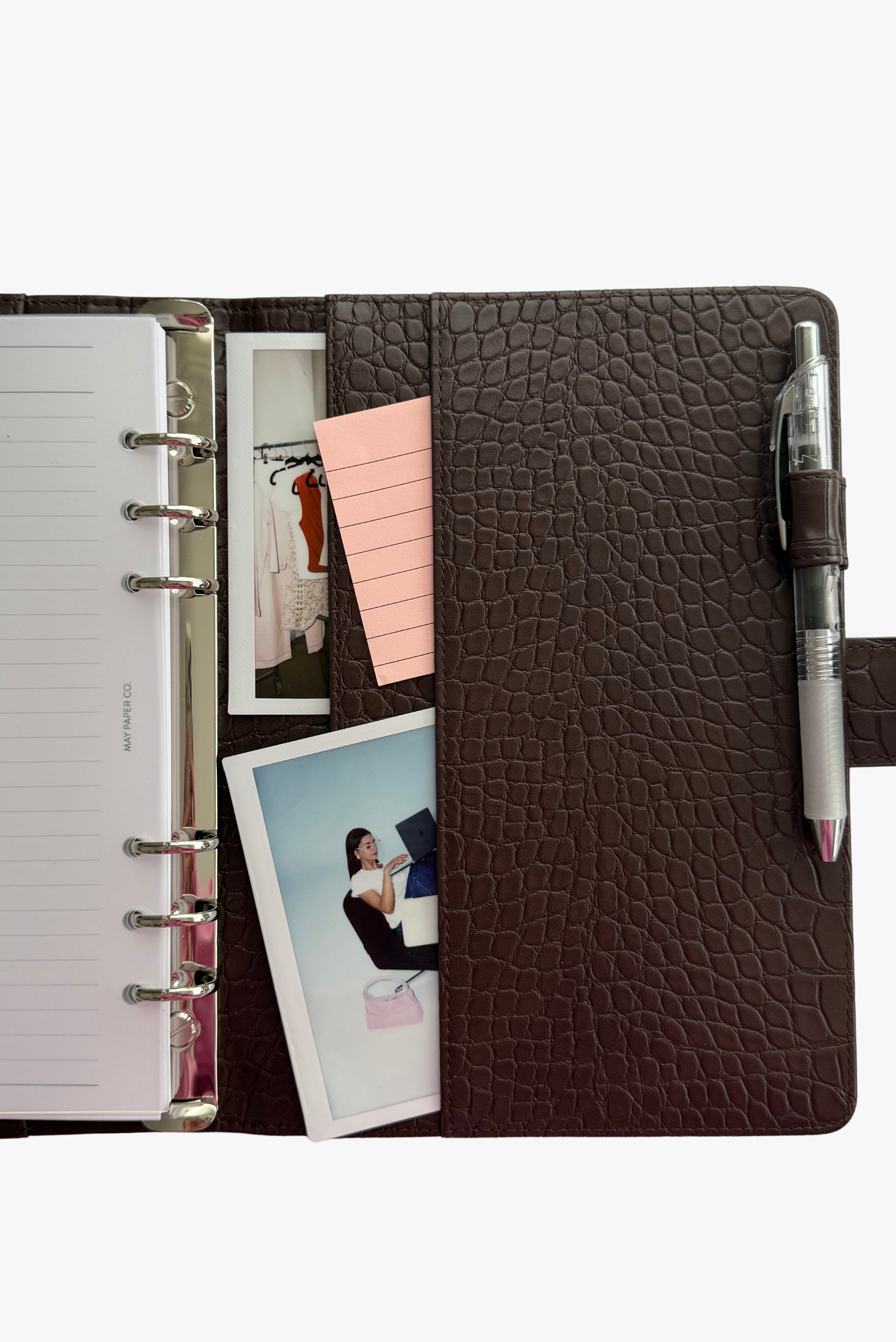 The Mara Planner Cover A5 - Chocolate Croc