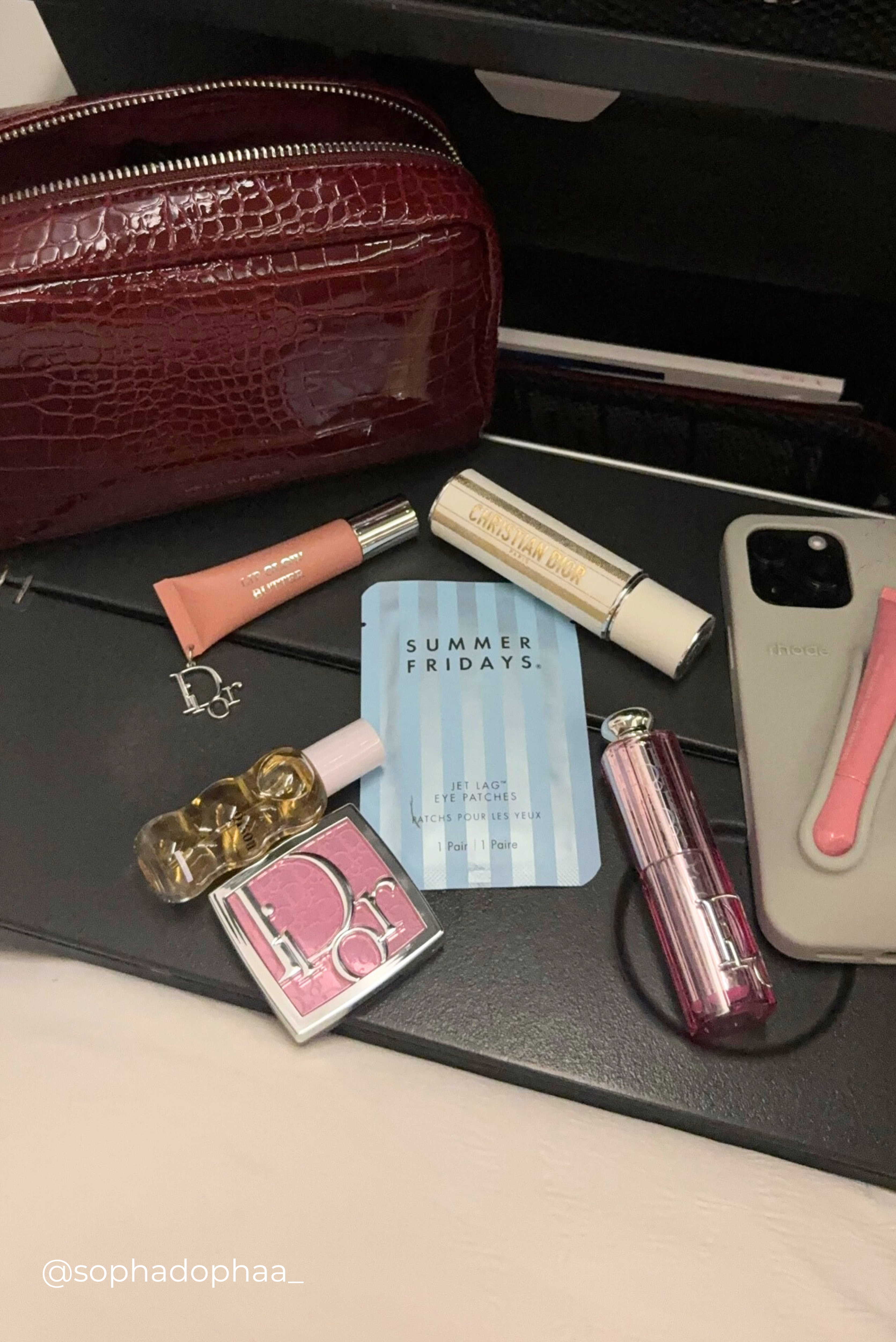 THE GIA MAKE UP BAG - BURGUNDY