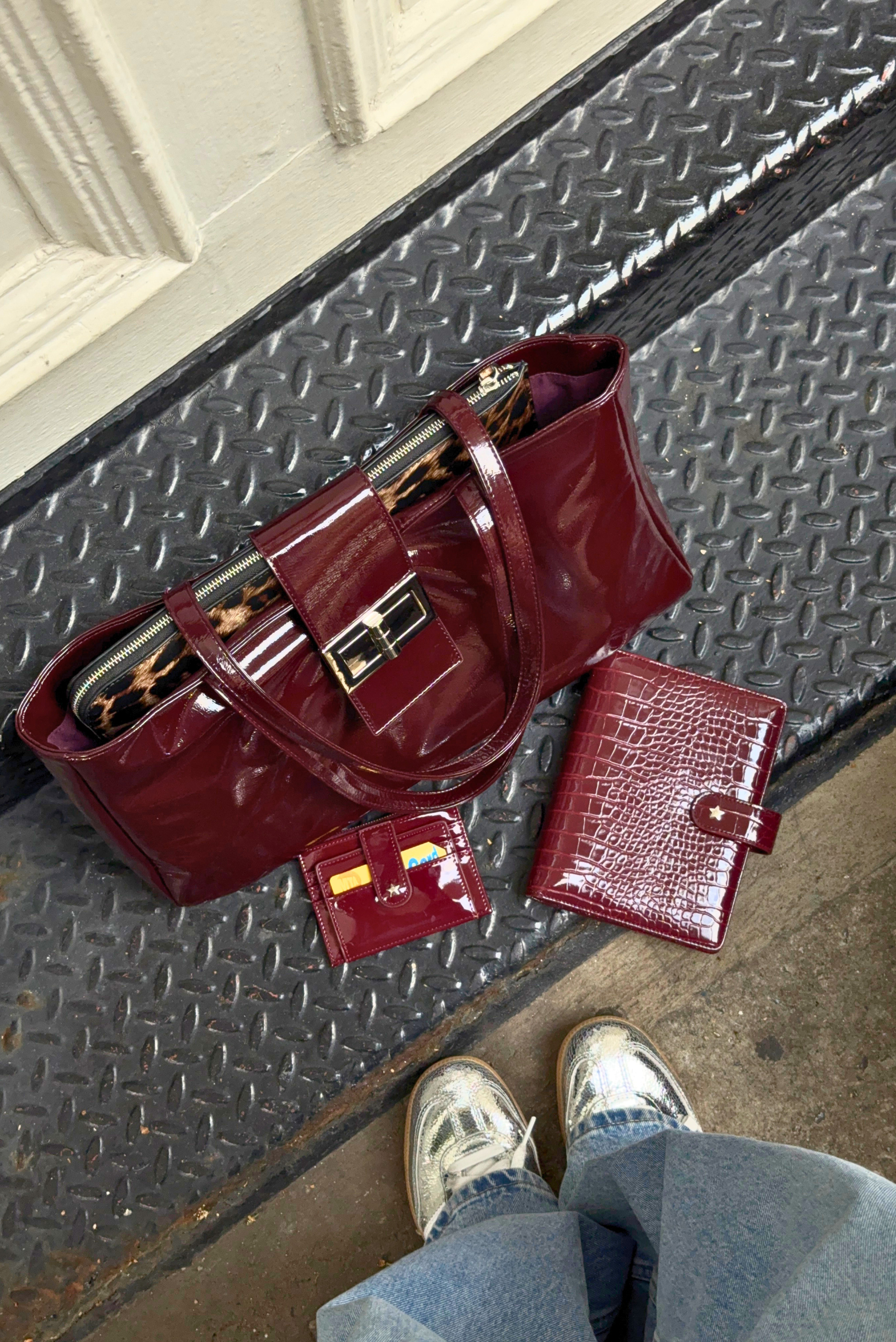 The Mara Planner Cover Personal Wide - Burgundy Croc (Pre Order)