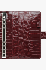 THE MARA PLANNER COVER - BURGUNDY CROC