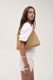 THE BIJOU BAG - TAN SUEDE
