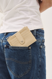 THE DAISY CARD WALLET - BUTTER YELLOW CROC