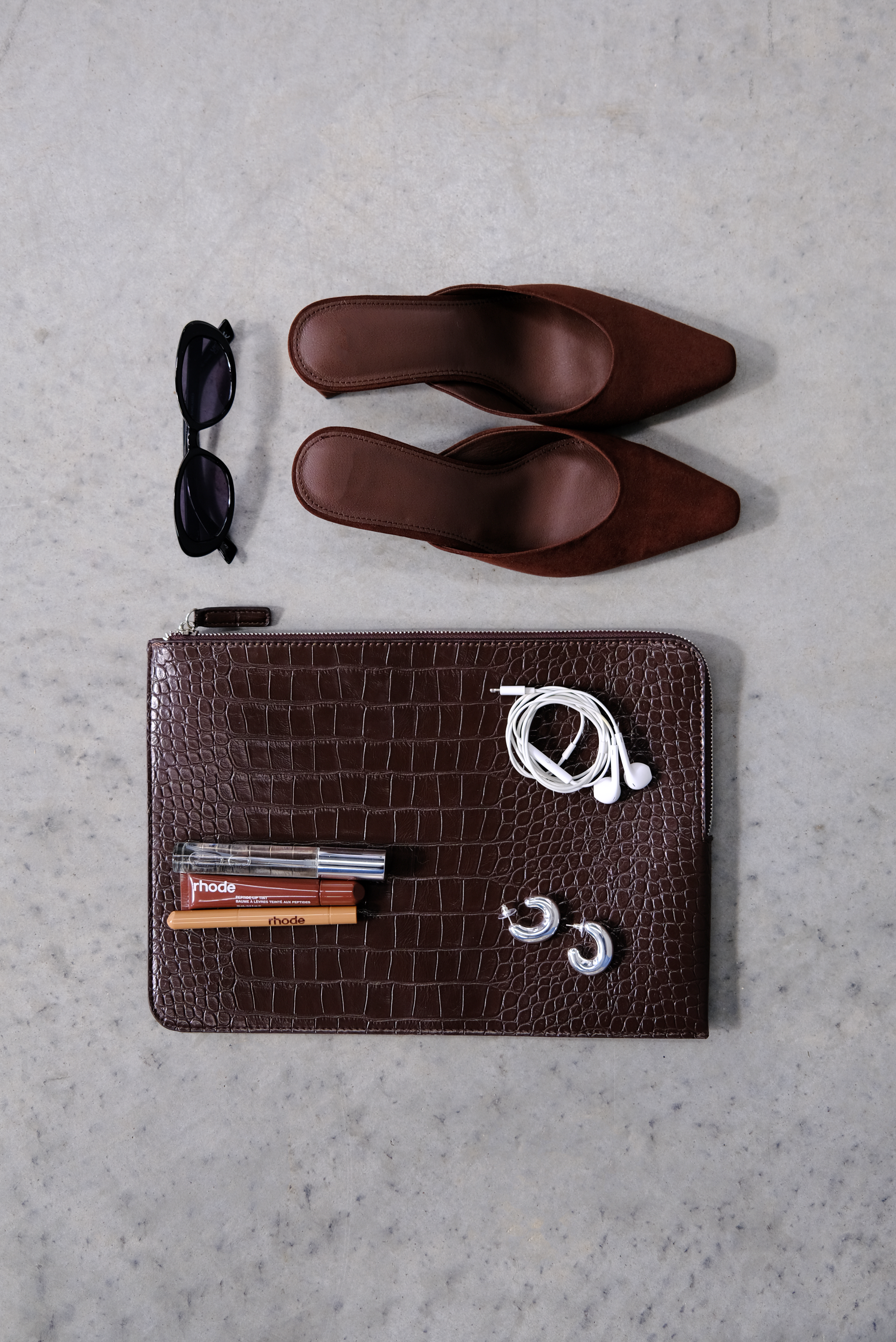 THE ZOE LAPTOP SLEEVE - CHOCOLATE CROC