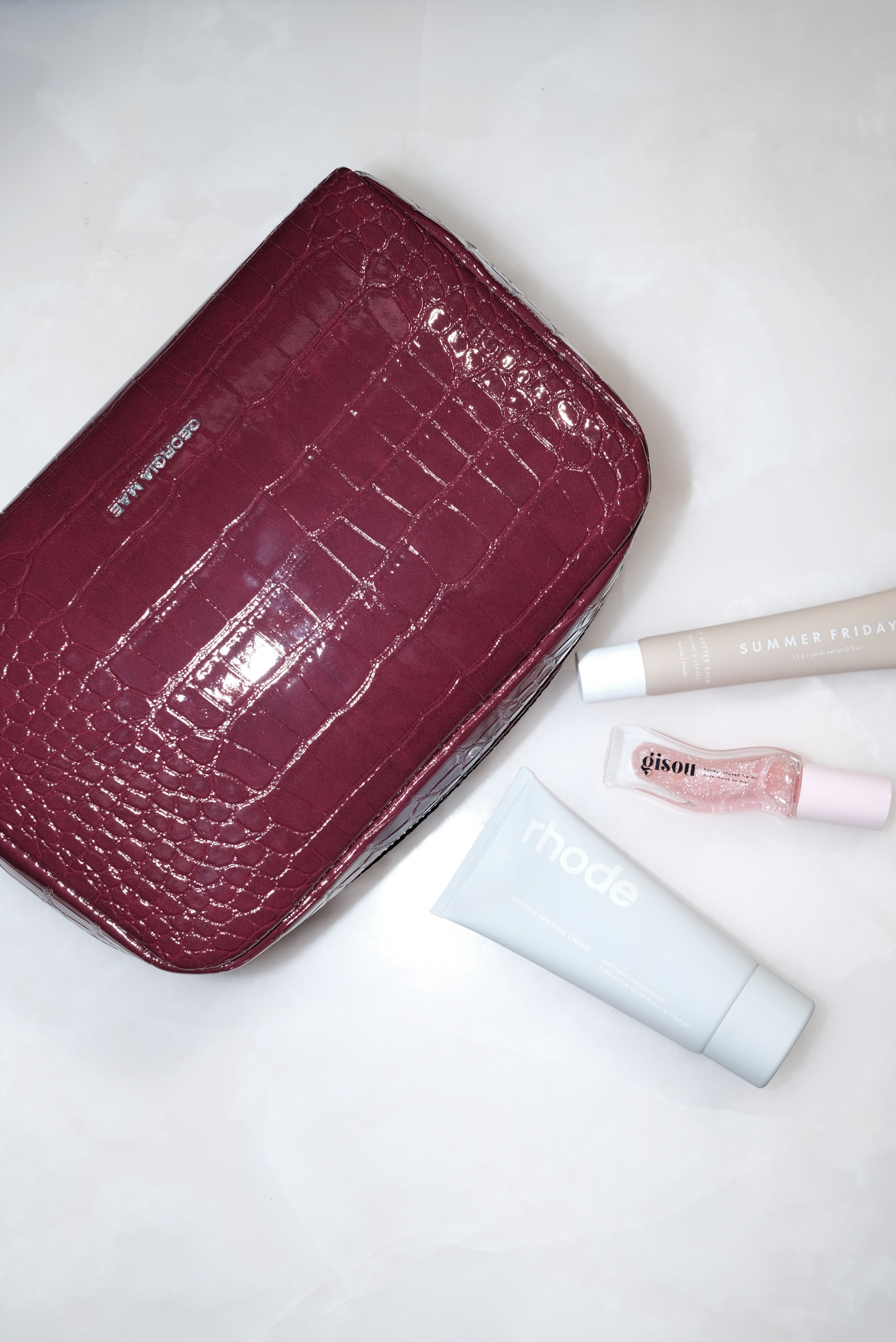 THE GIA MAKE UP BAG - BURGUNDY