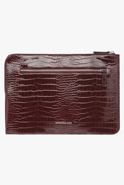 THE ZOE LAPTOP SLEEVE - BURGUNDY CROC