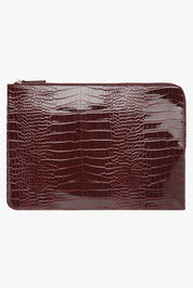 THE ZOE LAPTOP SLEEVE - BURGUNDY CROC