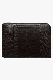 THE ZOE LAPTOP SLEEVE - CHOCOLATE CROC