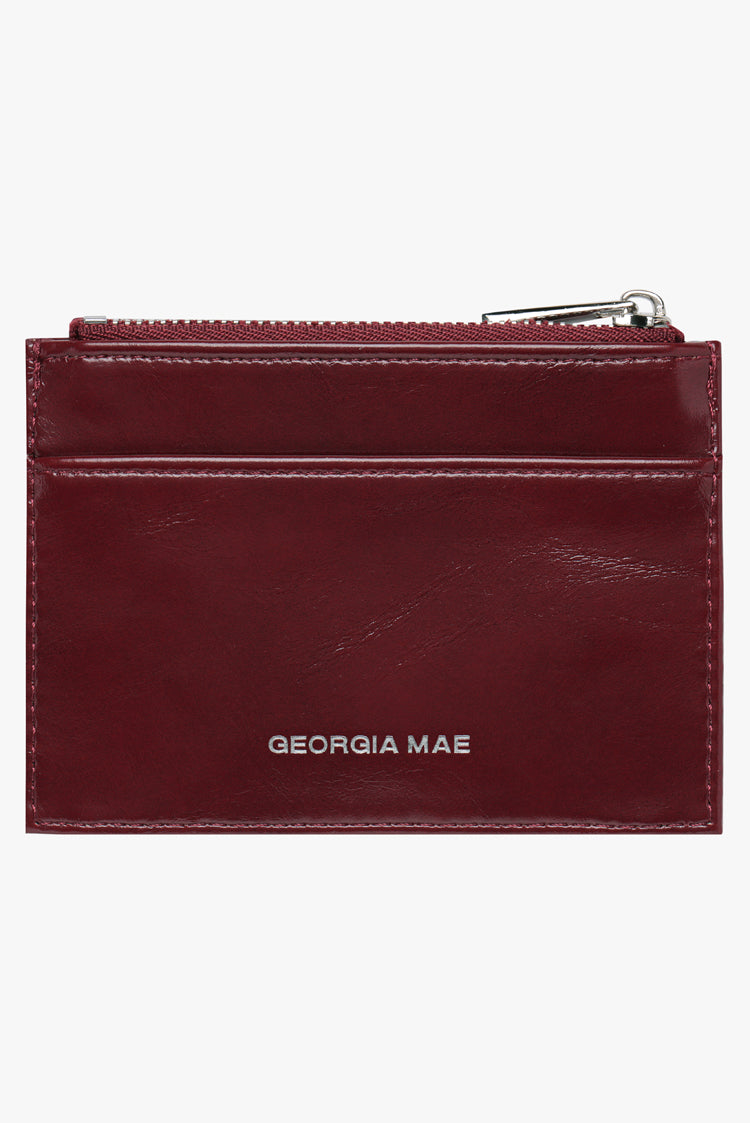 THE DAISY CARD WALLET - BURGUNDY