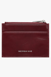 THE DAISY CARD WALLET - BURGUNDY