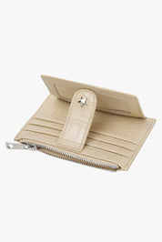 THE DAISY CARD WALLET - BUTTER YELLOW CROC