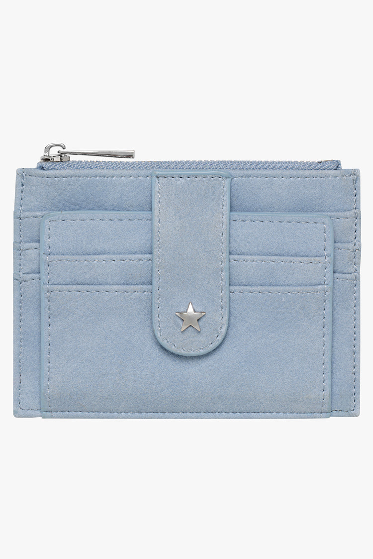THE DAISY CARD WALLET - BLUE SUEDE
