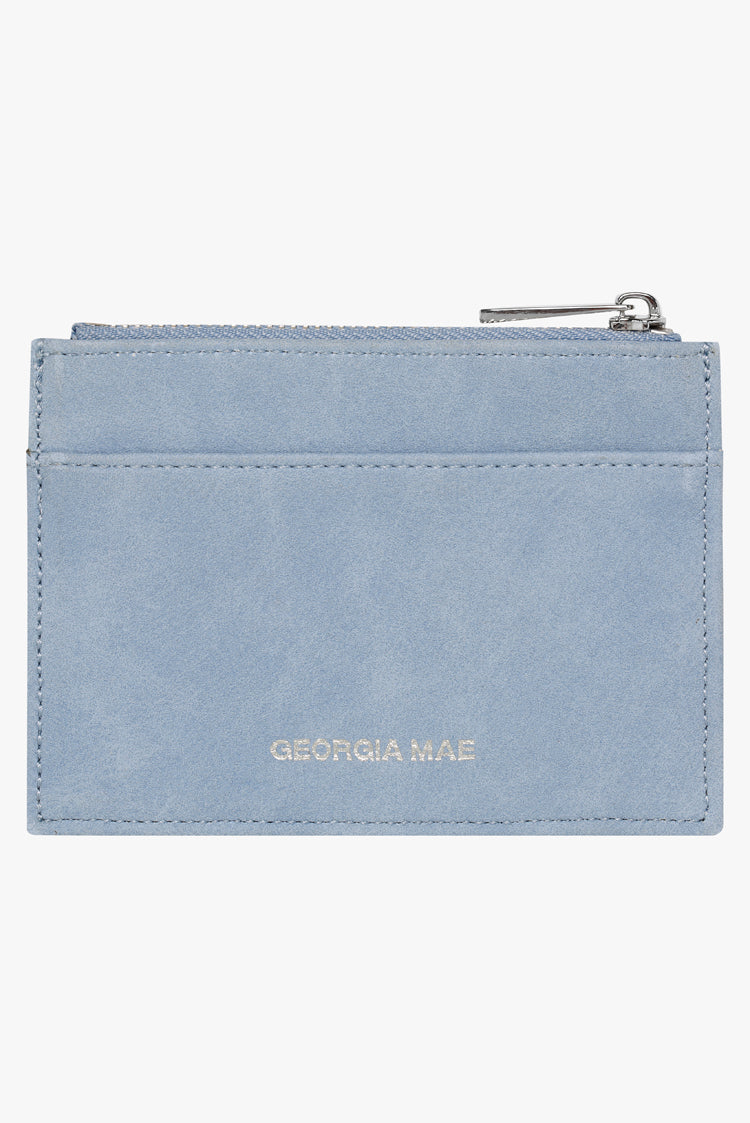 THE DAISY CARD WALLET - BLUE SUEDE