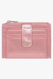 THE DAISY CARD WALLET - METALLIC PINK