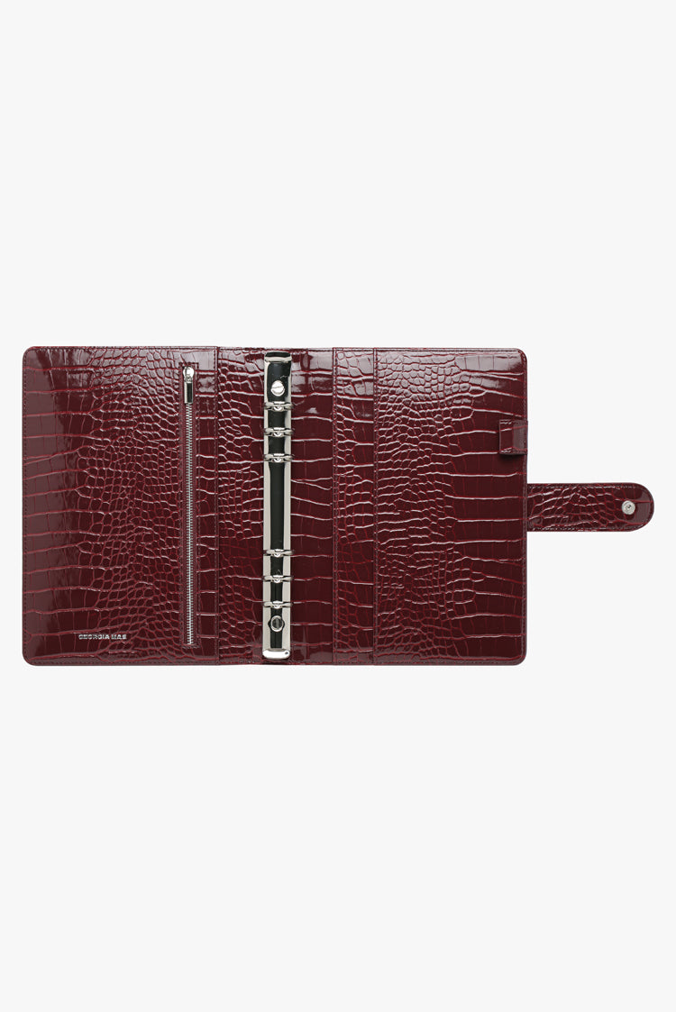 THE MARA PLANNER COVER - BURGUNDY CROC