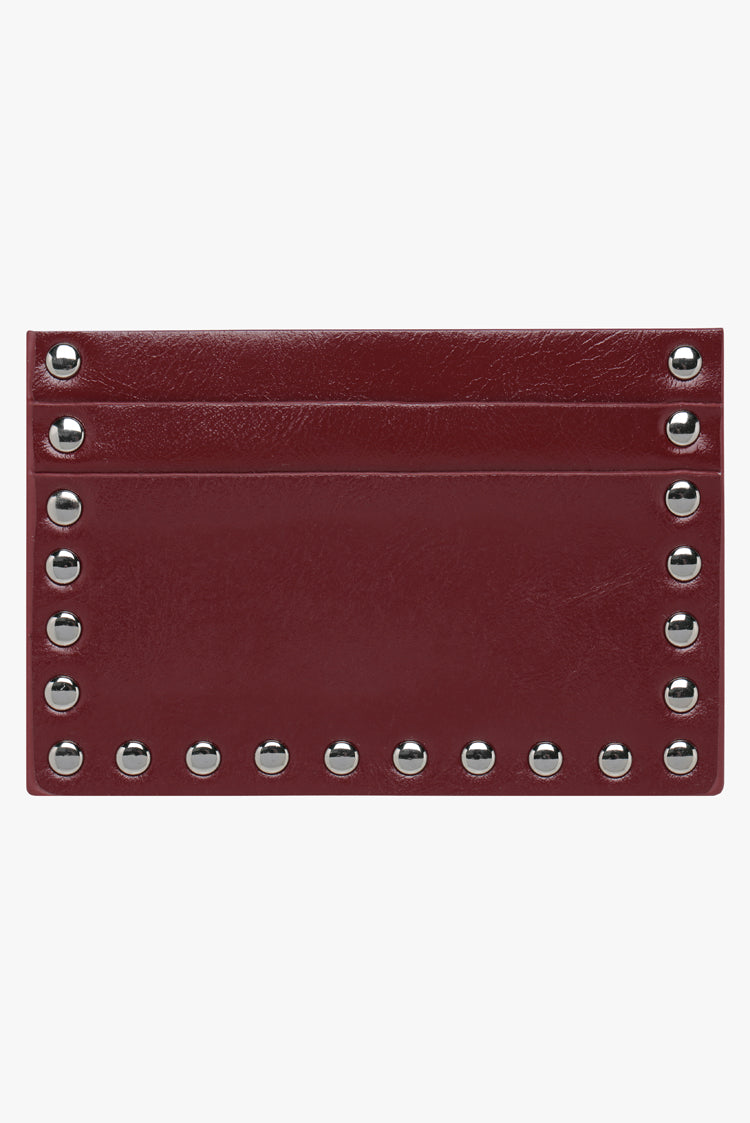 THE RAE STUD CARD WALLET - BURGUNDY