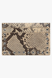 THE RAE STUD CARD WALLET - SNAKESKIN