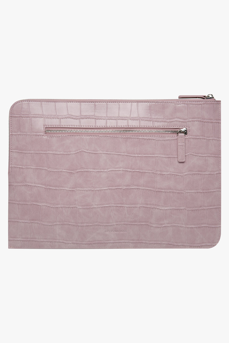 THE ZOE LAPTOP SLEEVE - PINK CROC