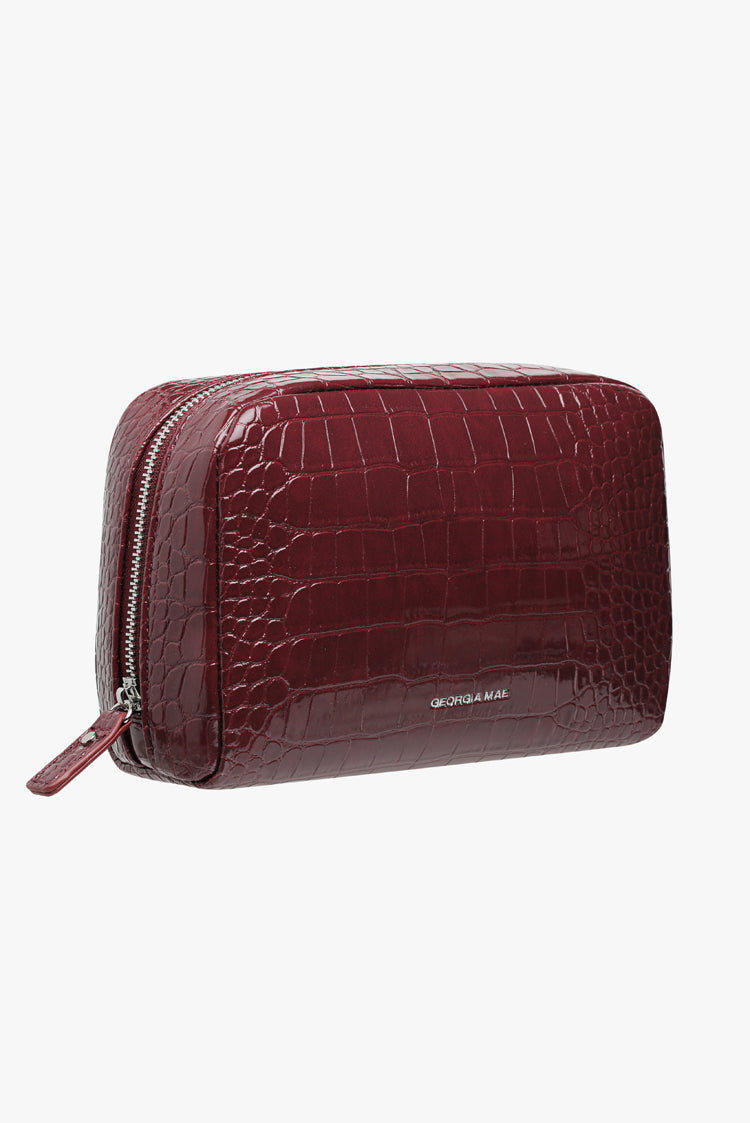 THE GIA MAKE UP BAG - BURGUNDY