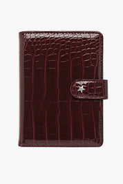 THE SOHO PASSPORT WALLET - BURGUNDY CROC