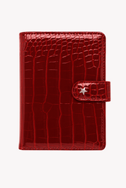 THE SOHO PASSPORT WALLET - CHERRY CROC