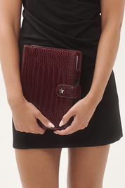 THE MARA PLANNER COVER - BURGUNDY CROC