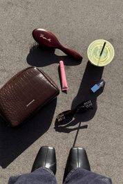 THE GIA MAKE UP BAG - CHOCOLATE CROC