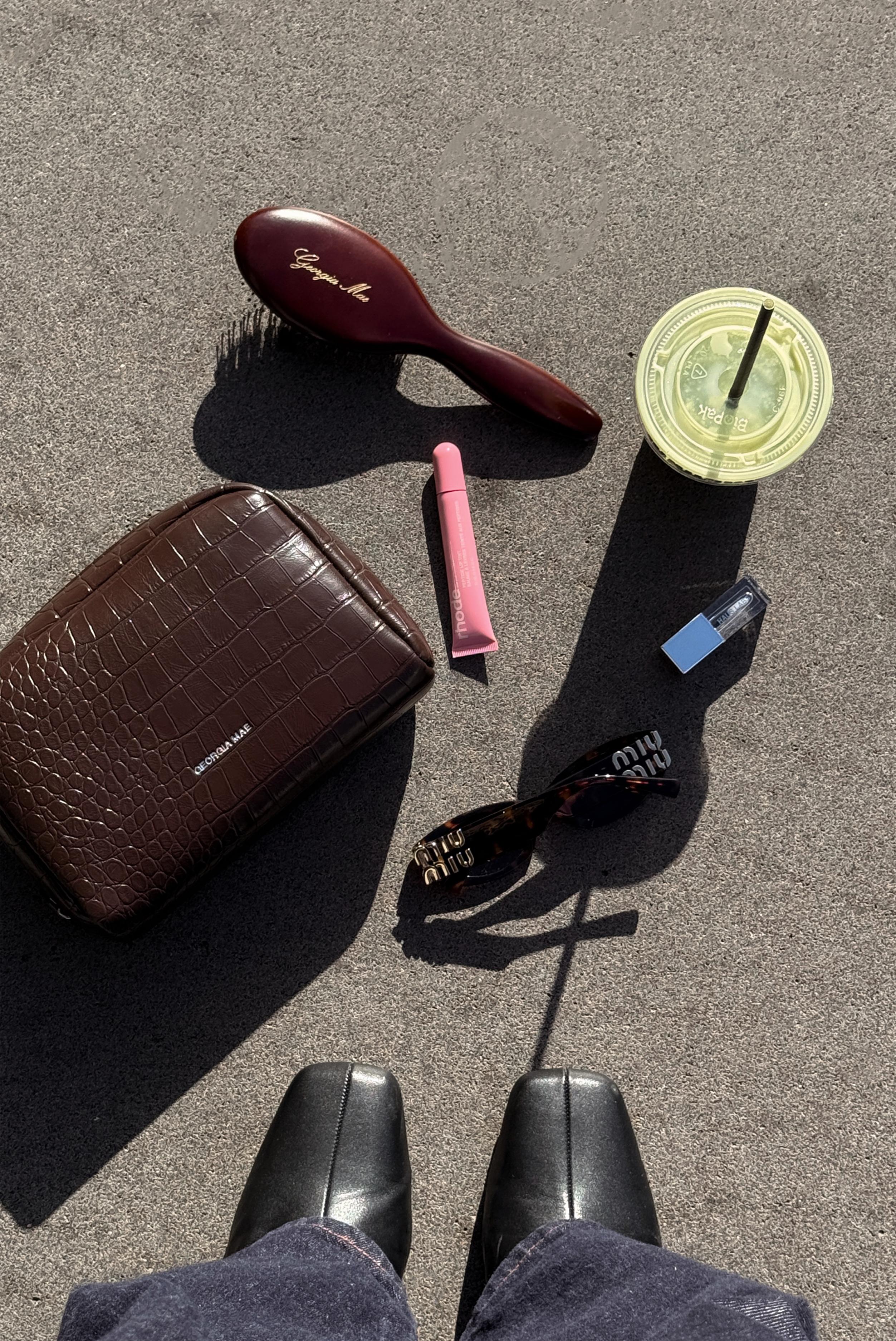 THE GIA MAKE UP BAG - CHOCOLATE CROC