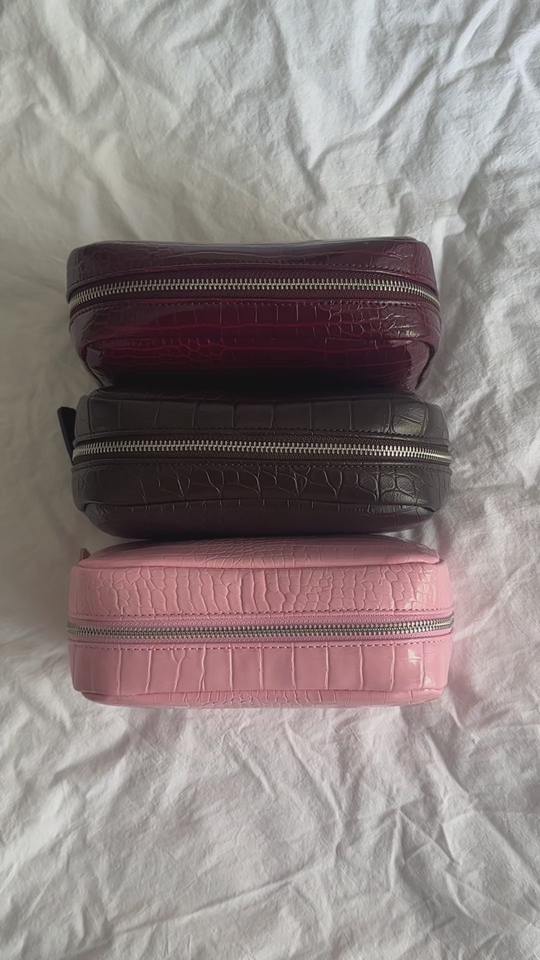 THE GIA MAKE UP BAG - CHOCOLATE CROC