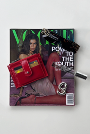 THE DAISY CARD WALLET - GLOSSY CHERRY