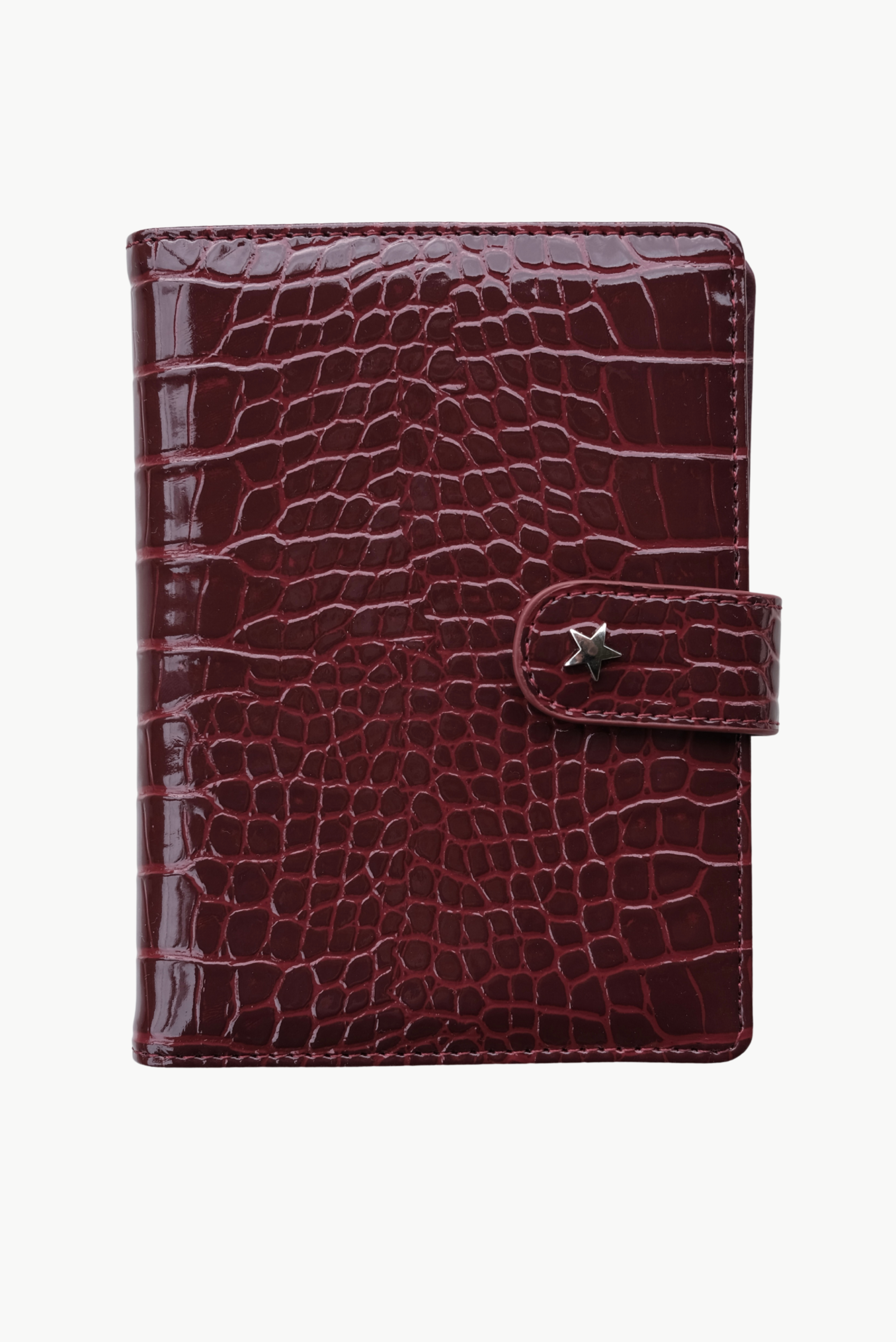 THE SOHO PASSPORT WALLET - BURGUNDY CROC (PRE ORDER)