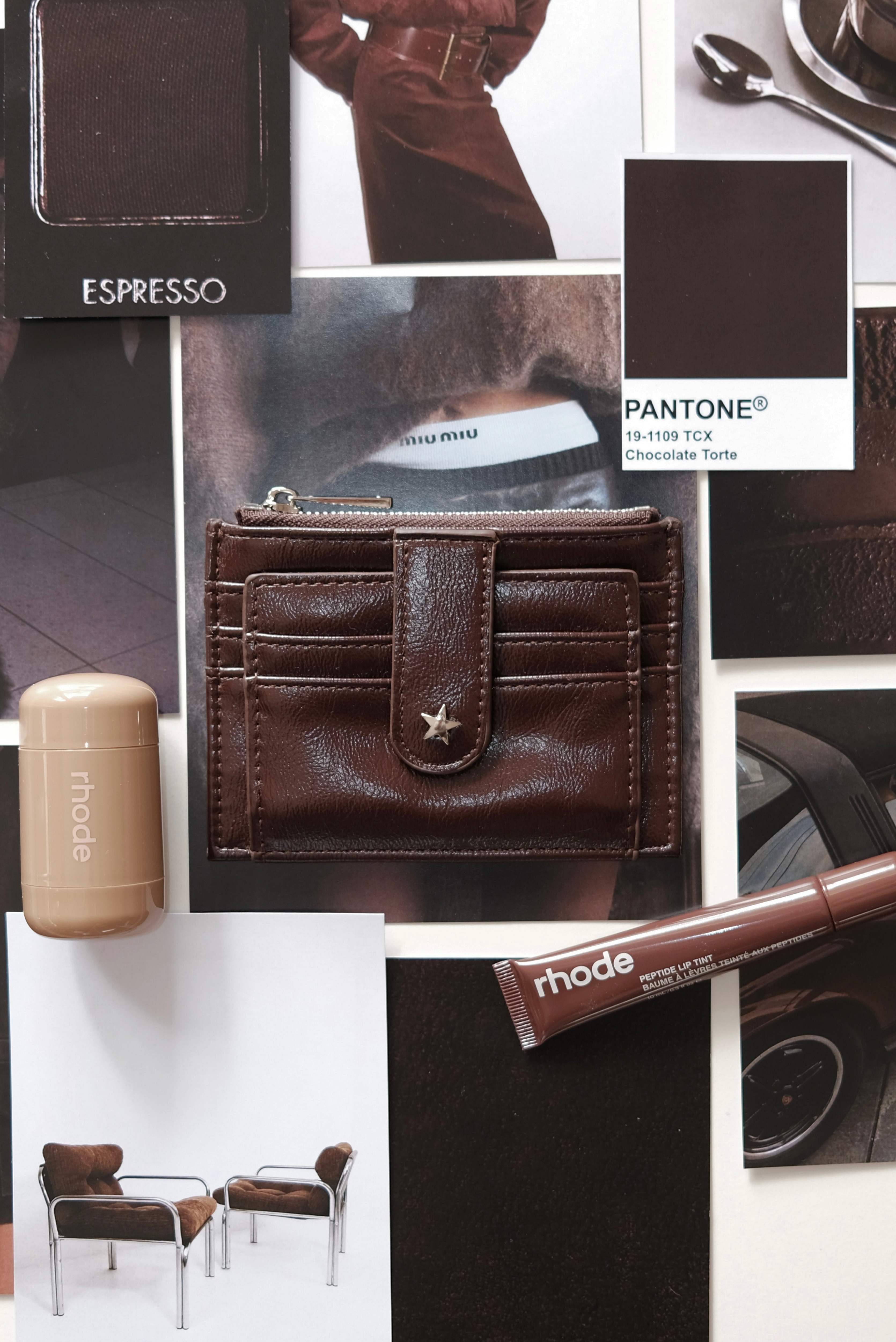 THE DAISY CARD WALLET - ESPRESSO