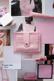 THE DAISY CARD WALLET - BABY PINK