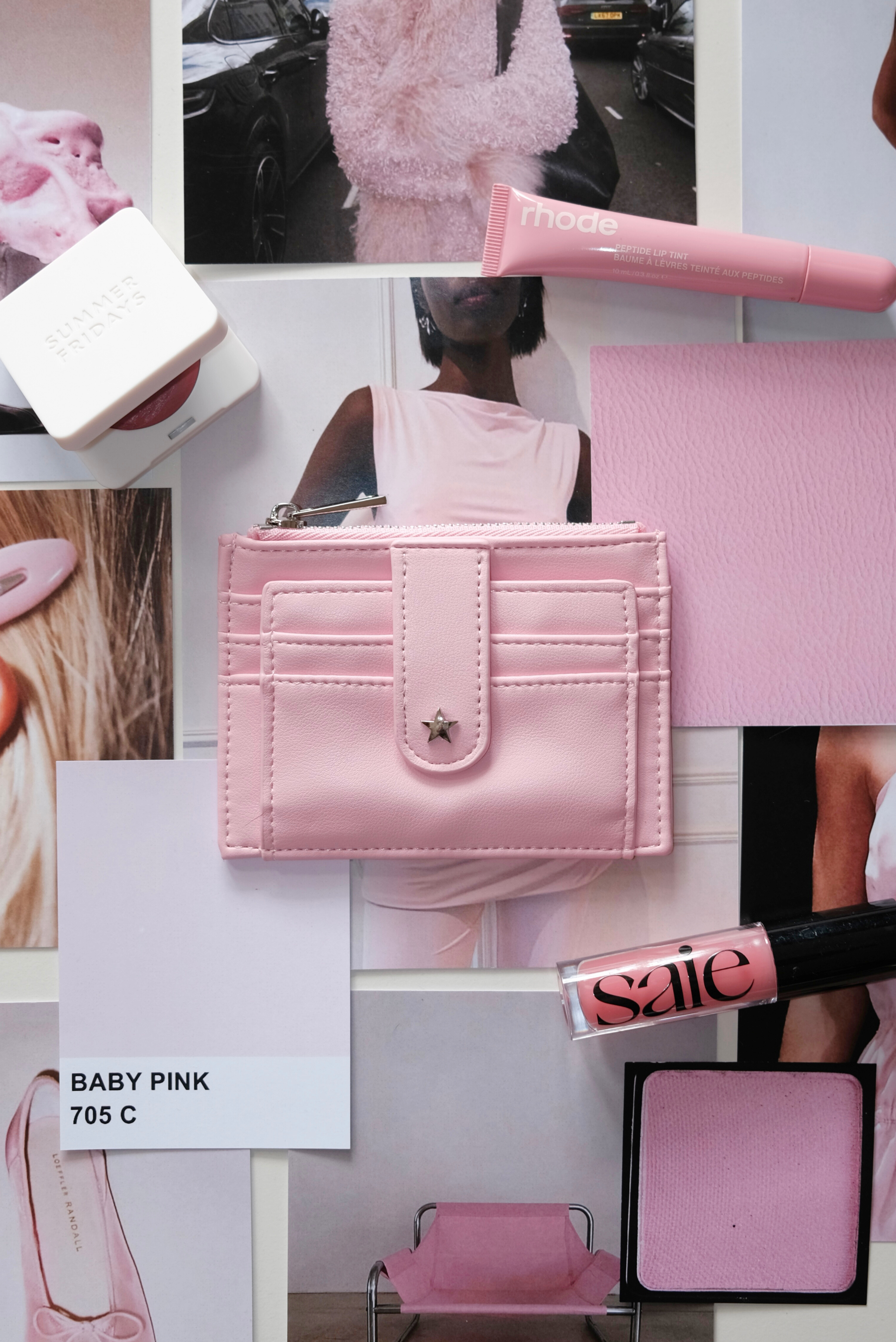 THE DAISY CARD WALLET - BABY PINK