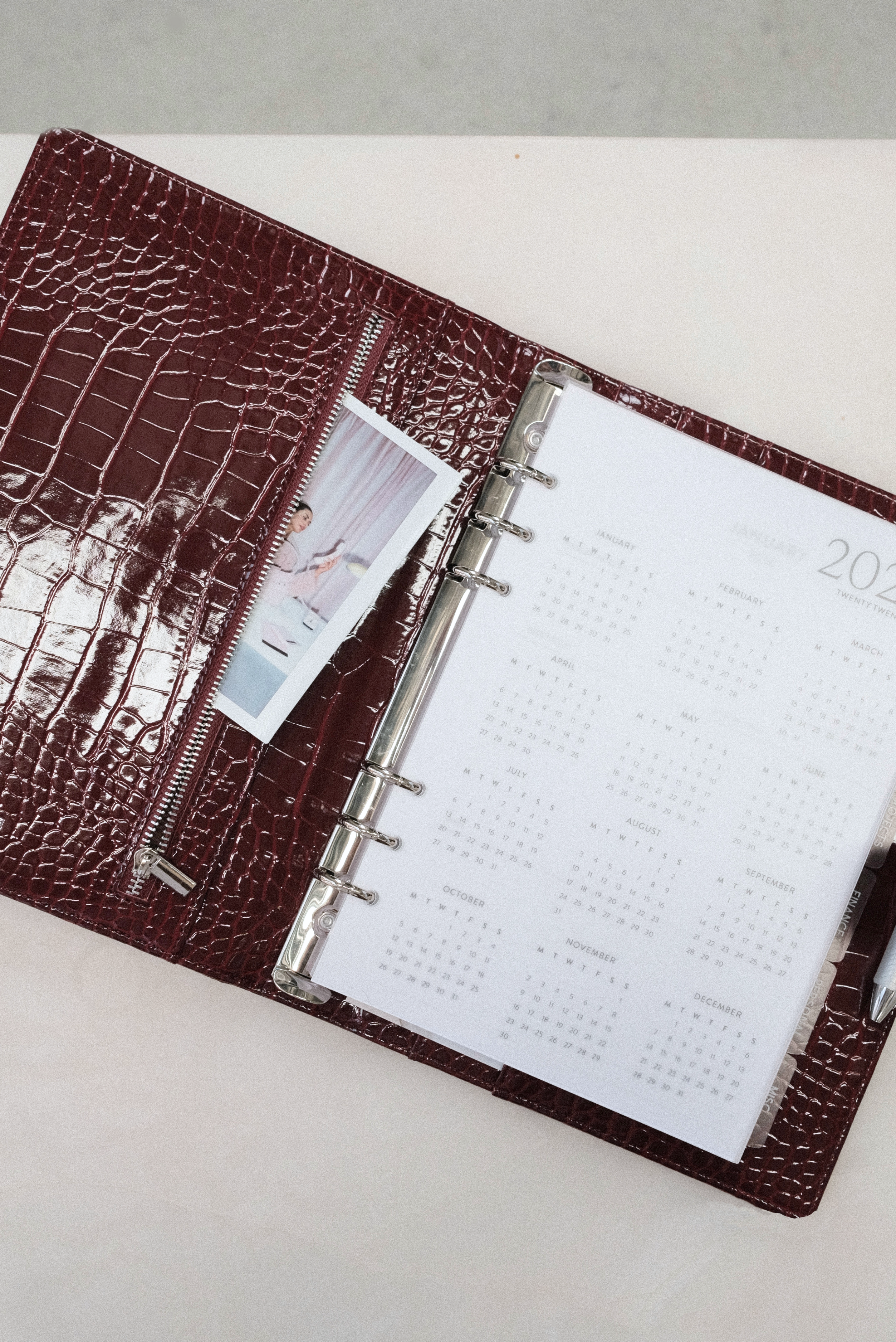 THE MARA PLANNER COVER - BURGUNDY CROC