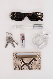 THE RAE STUD CARD WALLET - SNAKESKIN