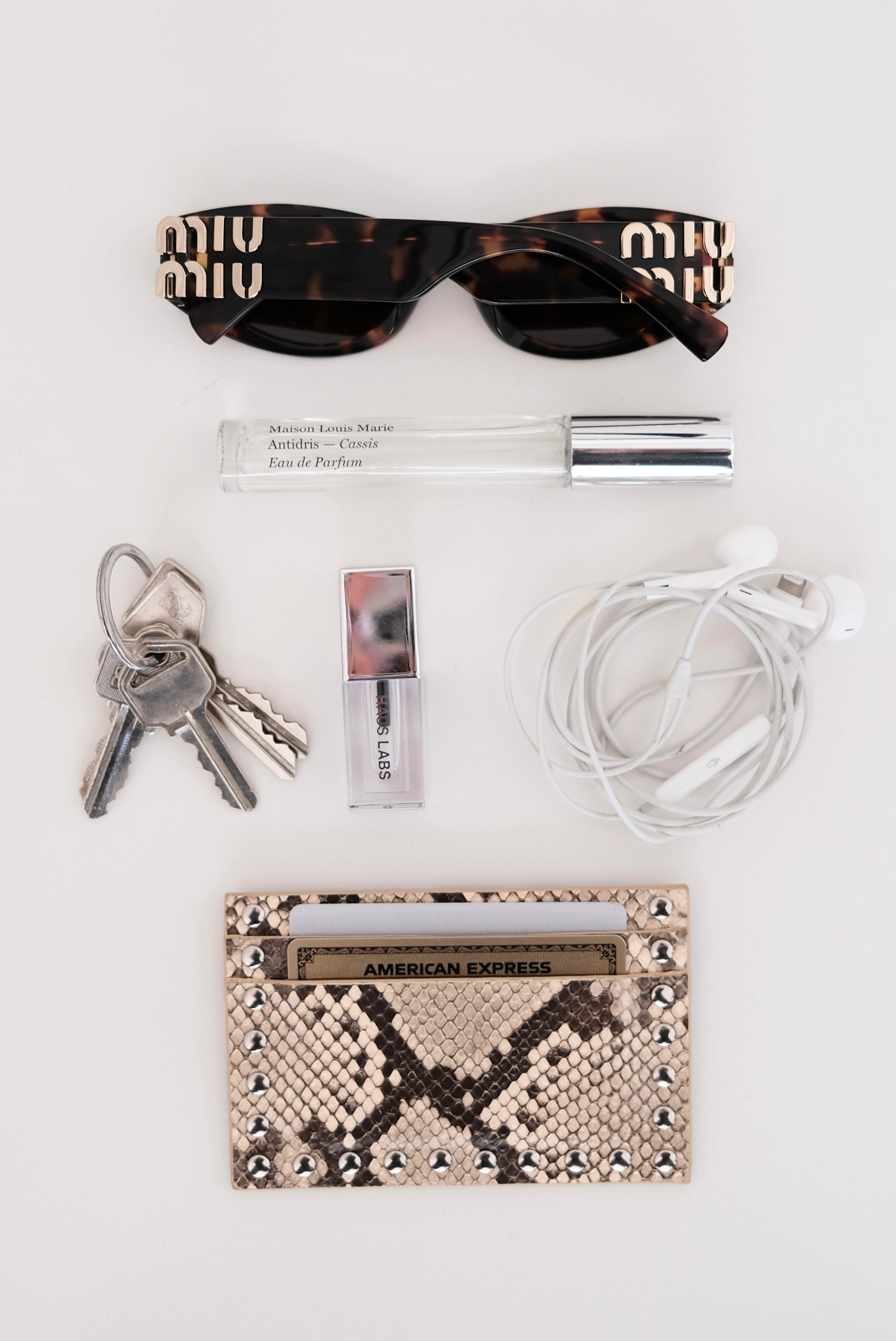 THE RAE STUD CARD WALLET - SNAKESKIN