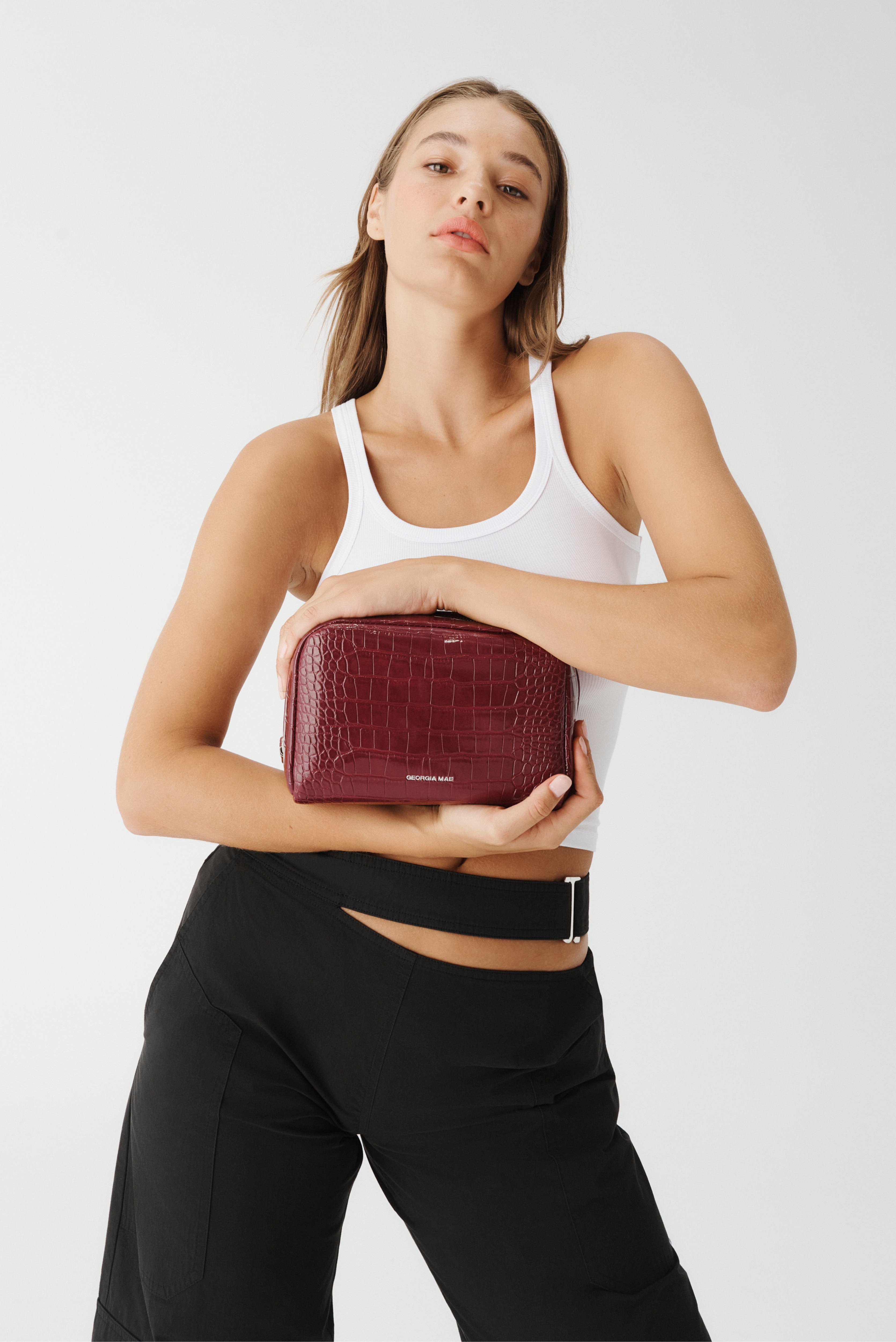 THE GIA MAKE UP BAG - BURGUNDY